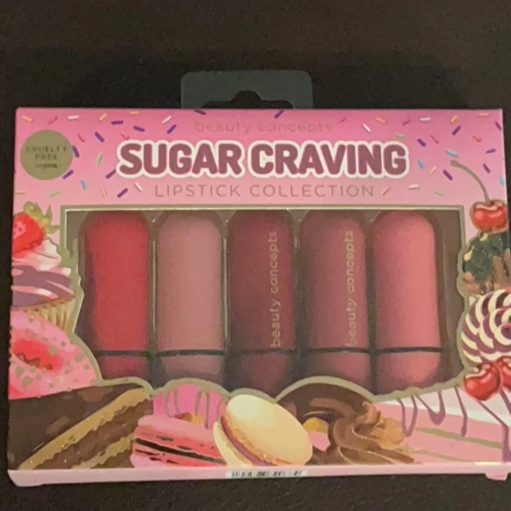 Beauty Concepts Sugar Craving Collection of (5) Piece Lipsticks.